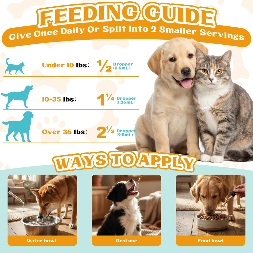 4-in-1 Natural Herbal Supplement Drops for Dogs & Cats X8305