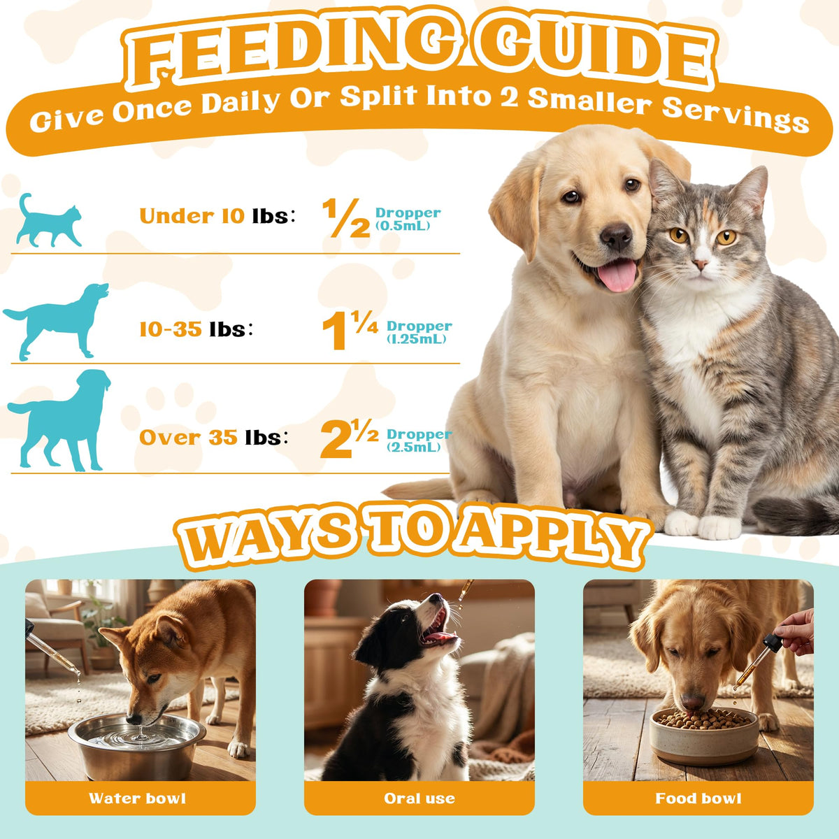4-in-1 Natural Herbal Supplement Drops for Dogs & Cats X8305