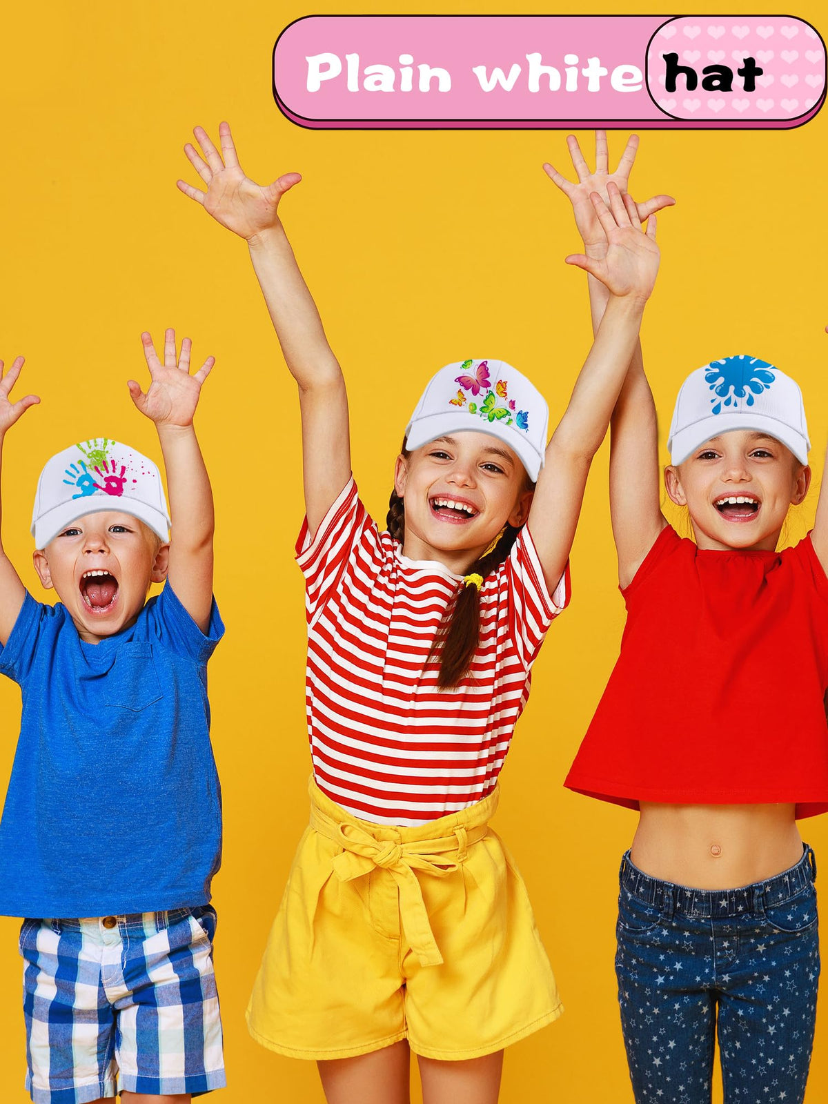 30 Pcs White Cotton Kids Baseball Cap A7497