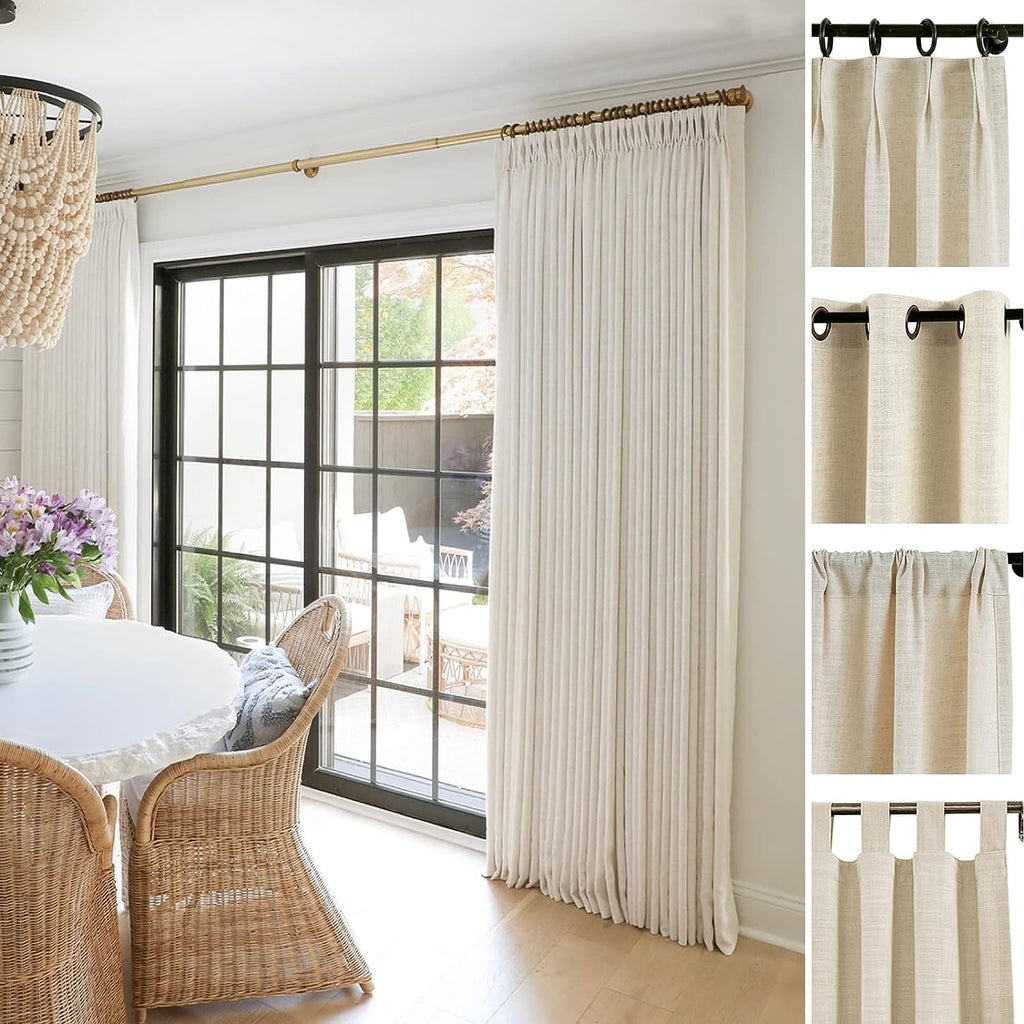 Linen Pinch Pleated Blackout Curtain 1 Panel J803701