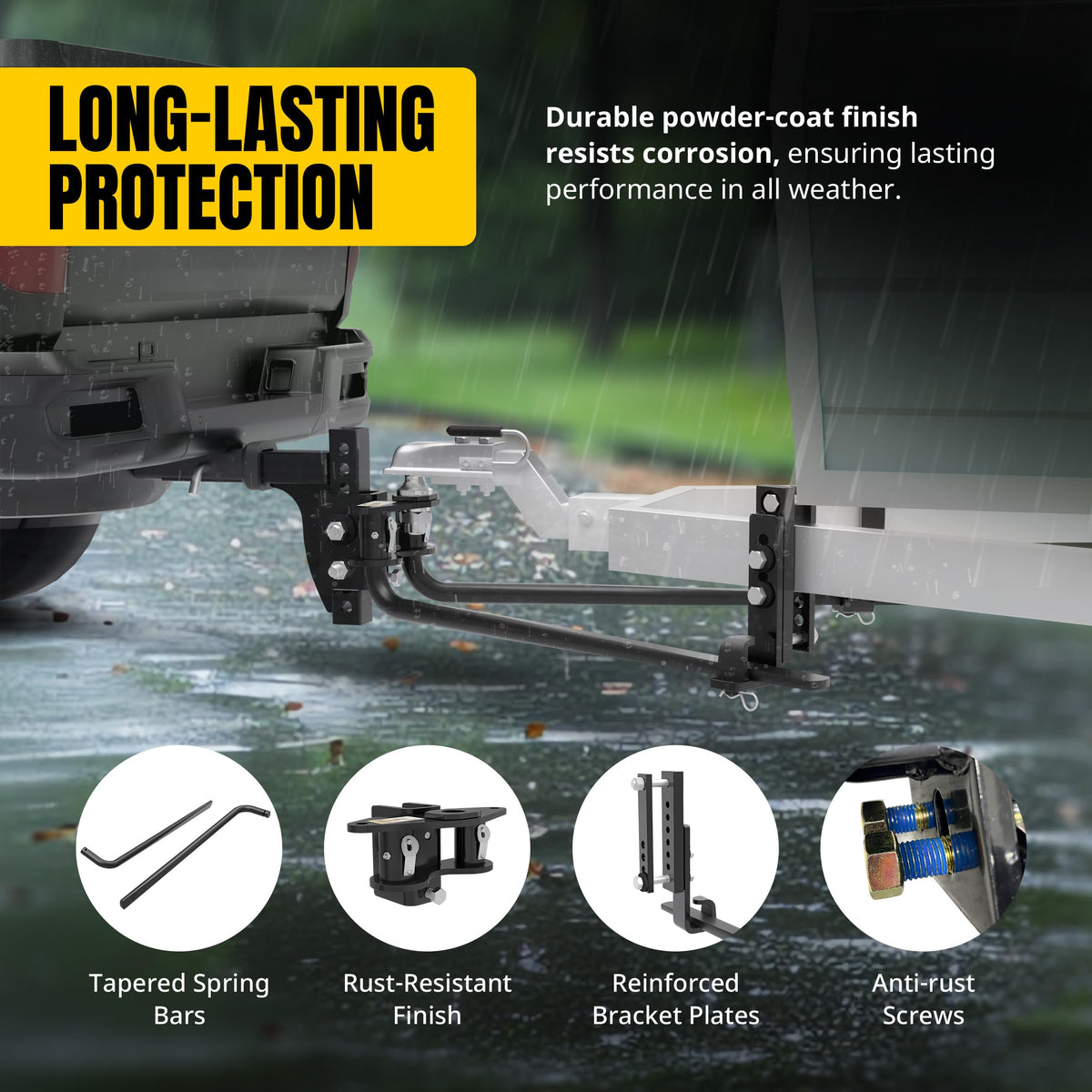 Weight Distribution Hitch with Sway Control Kit, 11,500 lb Capacity, Black Q81223