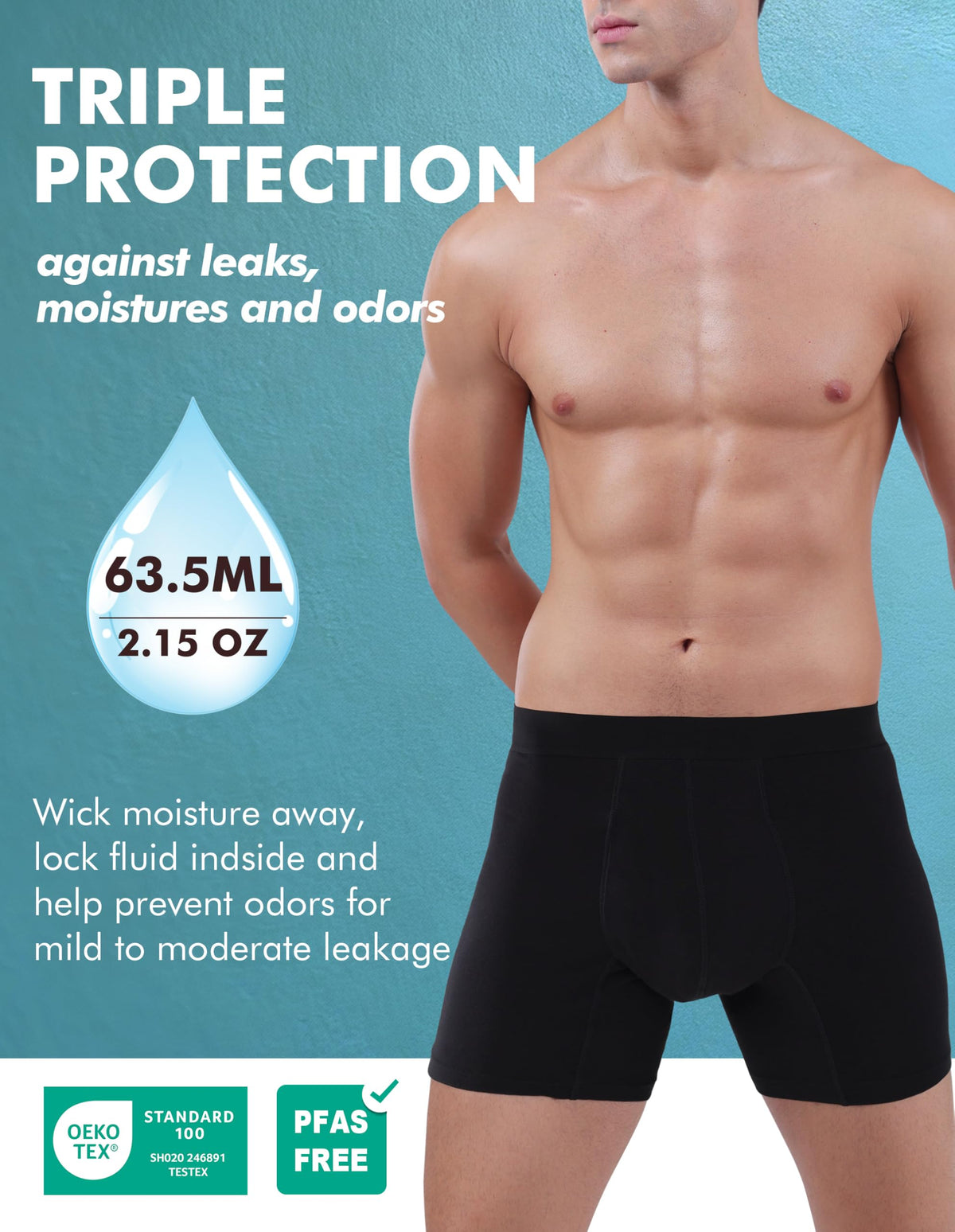 Washable Leak Proof Incontinence Underwear 5 Pack XXL Q949