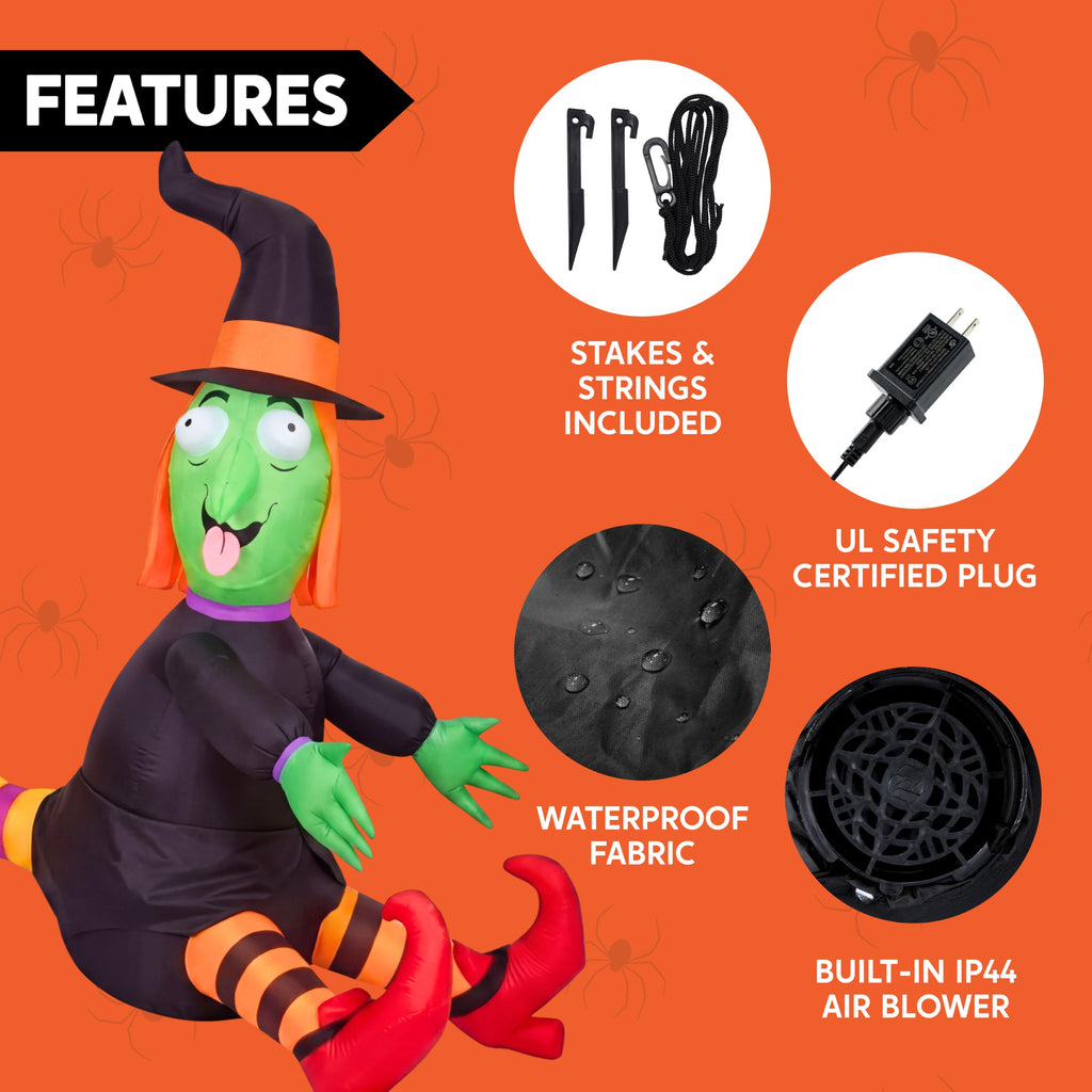 4FT Inflatable Witch with LED Lights L574861