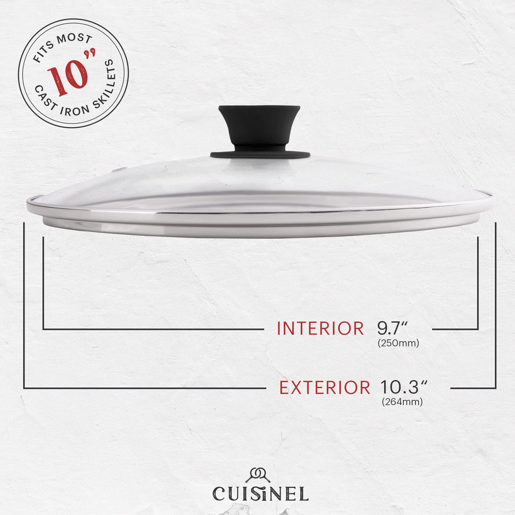 10 Inch Pre-Seasoned Cast Iron Skillet with Lid C3888