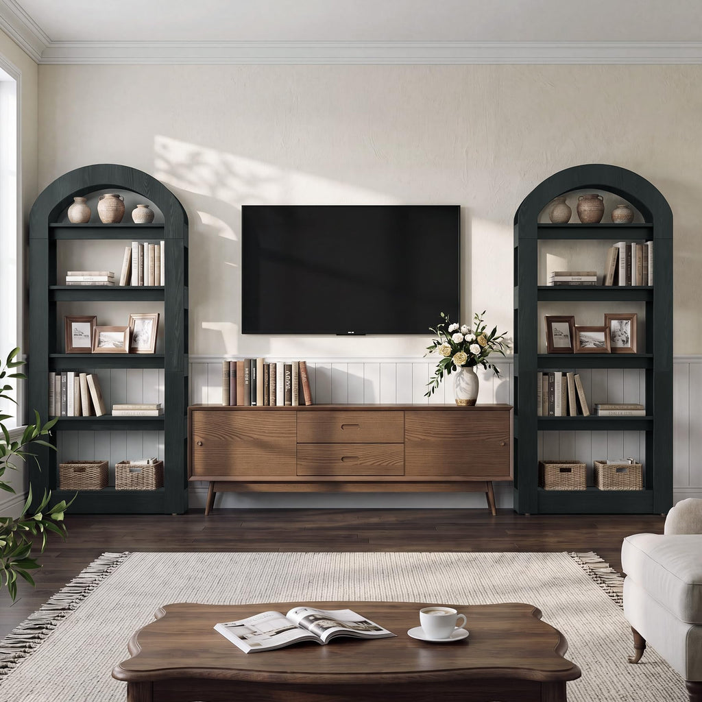 5-Tier Arch-Shaped Wooden Bookshelf M8099