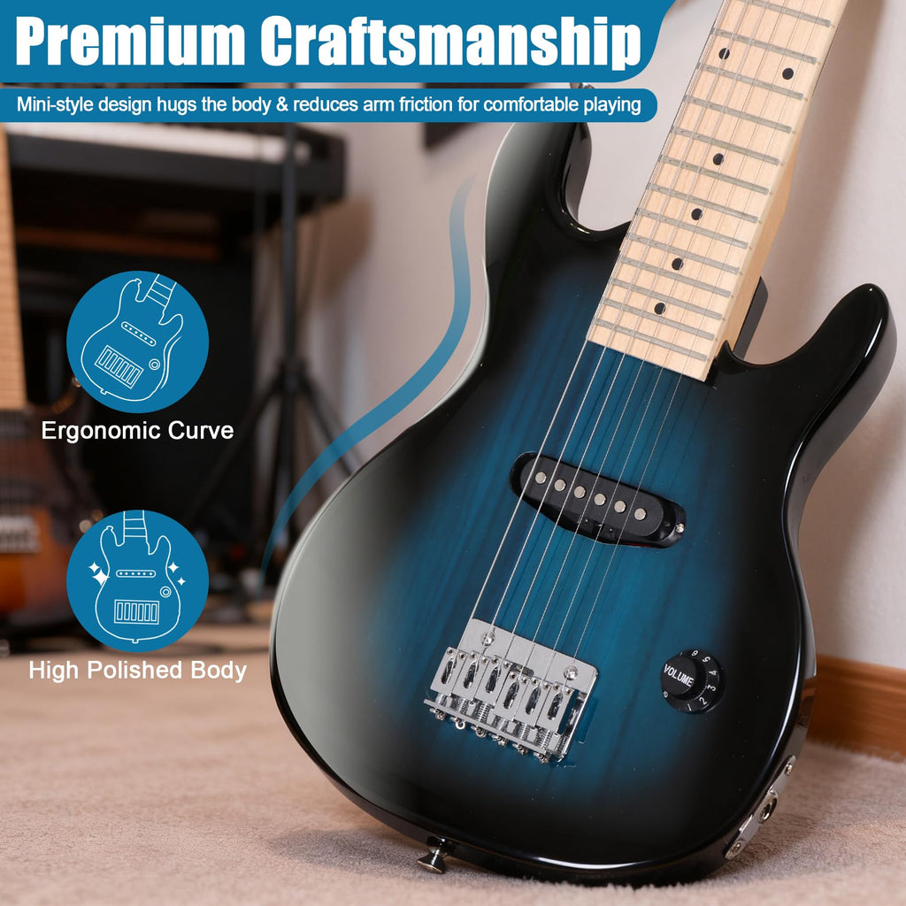 30 Inch Blue Electric Guitar Kit with Amplifier S526477