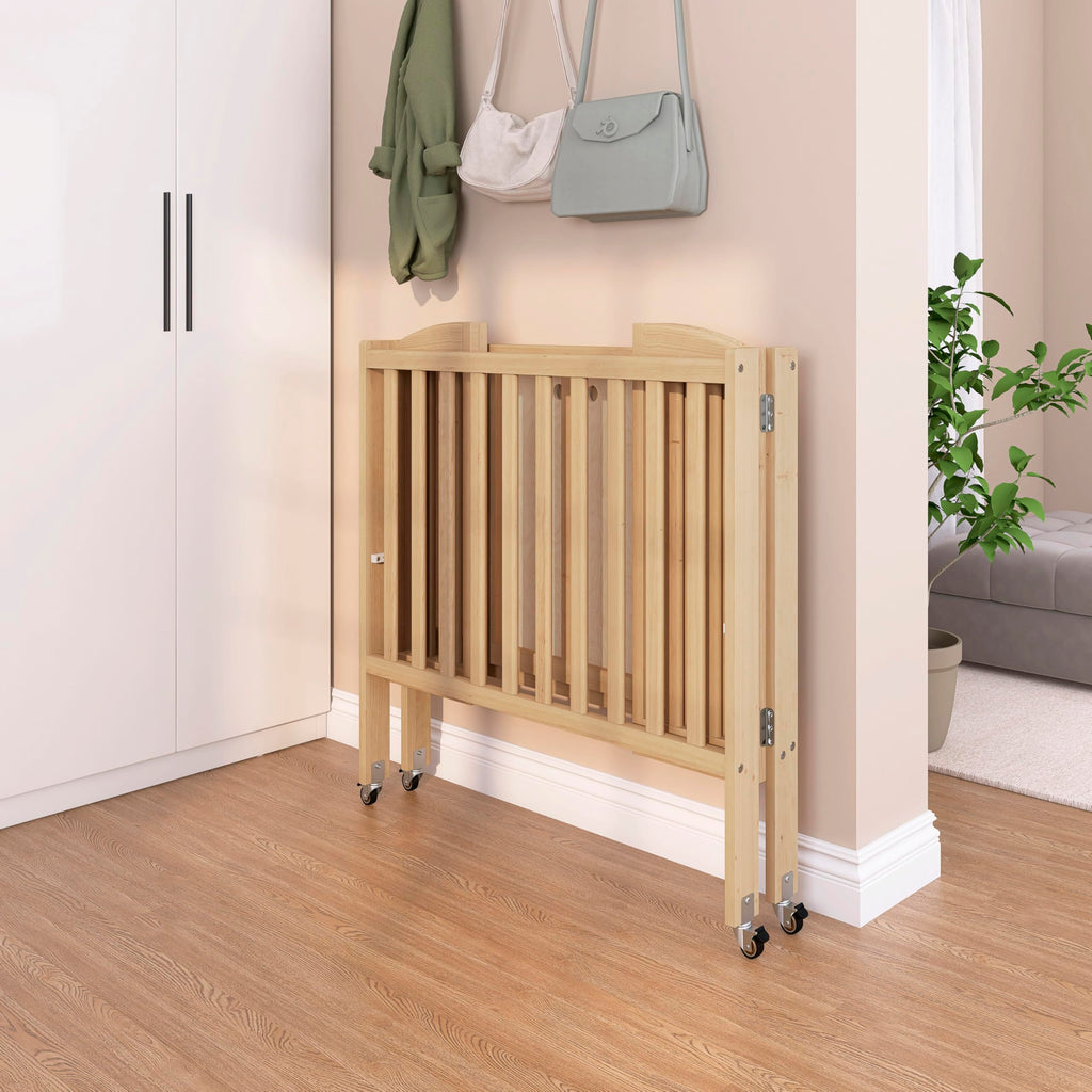 2-in-1 Portable Mini Crib with Mattress G914