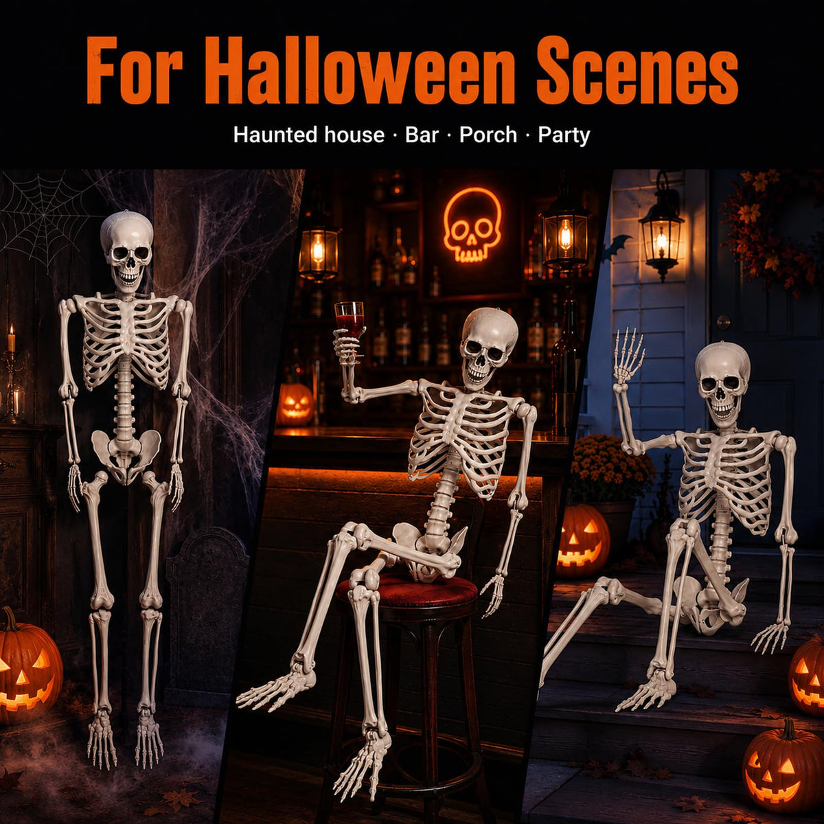 Life Size Full Body Skeleton Prop M38376