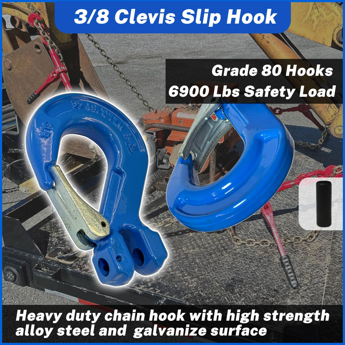 2 Pack 3/8" Heavy Duty Forged Clevis Slip Hook 6900Lbs P703