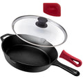 10 Inch Pre-Seasoned Cast Iron Skillet with Lid C3888