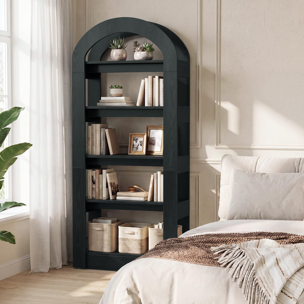 5-Tier Arch-Shaped Wooden Bookshelf M8099