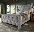 Queen Size Velvet Upholstered Platform Bed Frame K361