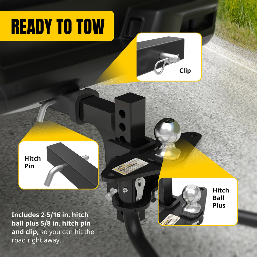 Weight Distribution Hitch with Sway Control Kit, 11,500 lb Capacity, Black Q81223