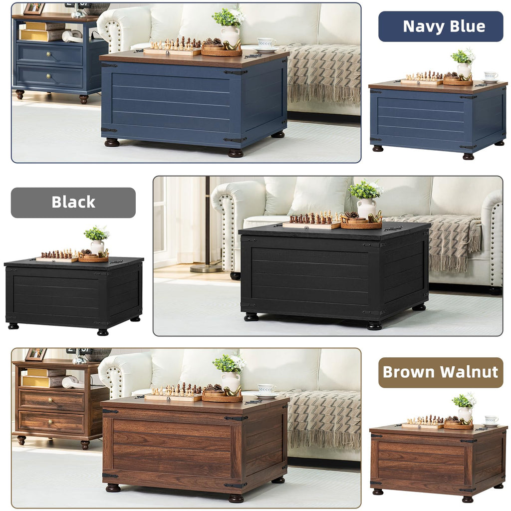 Brown Walnut Coffee Table with Hidden Storage G1002