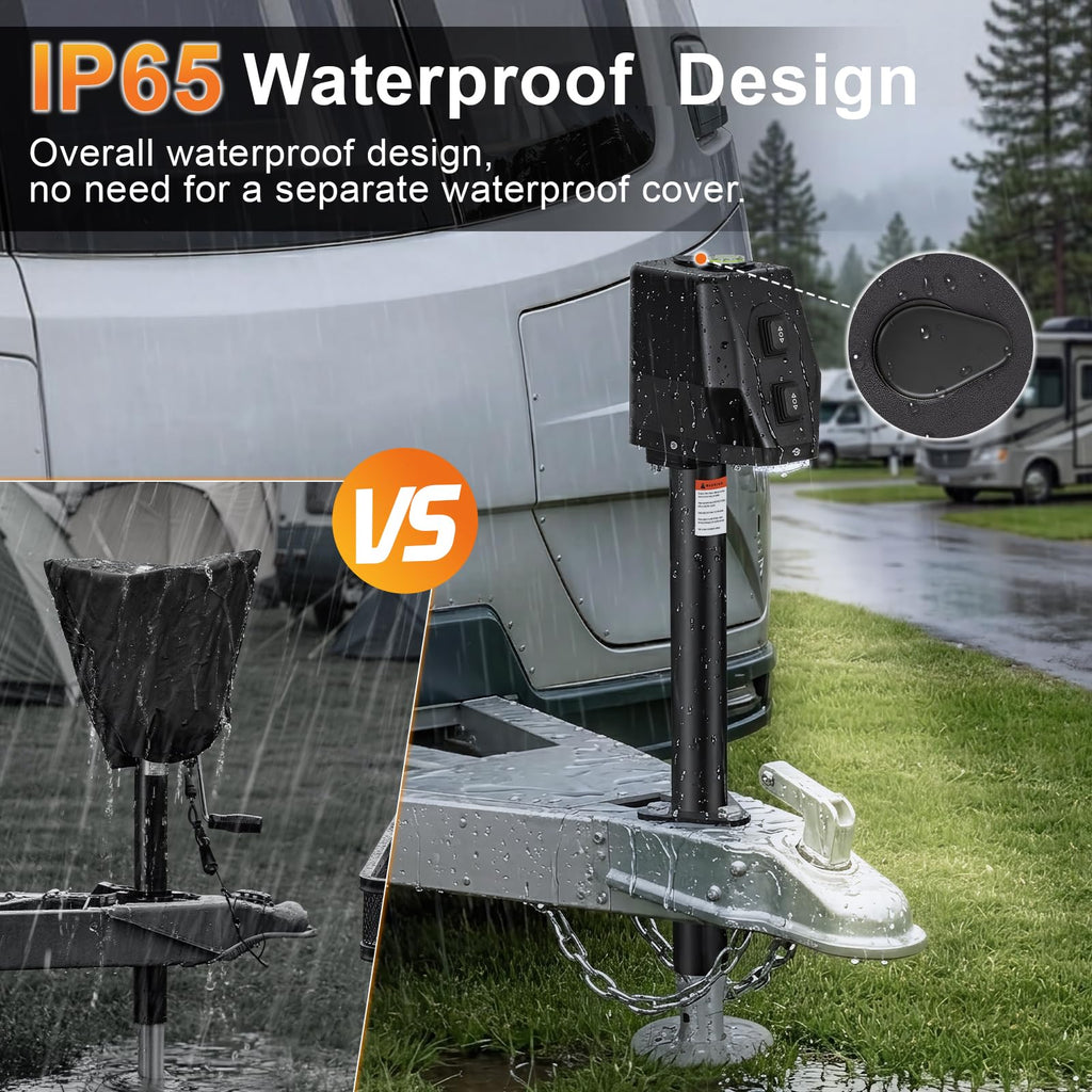 Waterproof Electric Trailer Jack with Built-in Spirit Level T327
