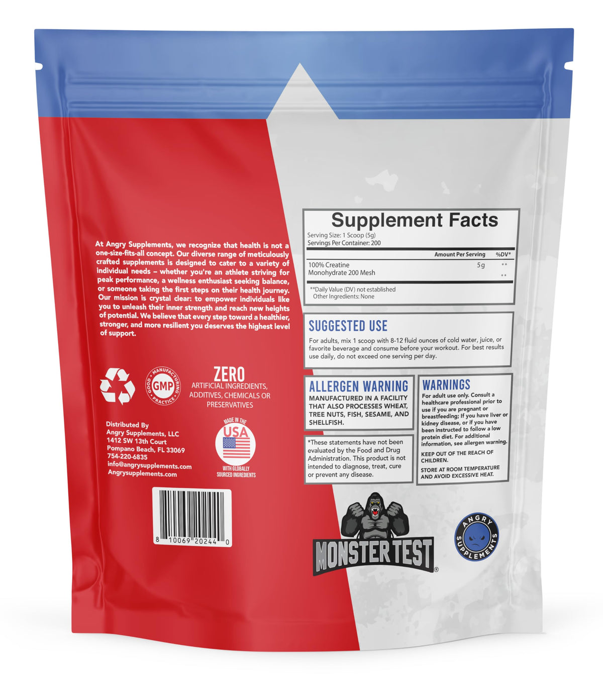 Unflavored Creatine Monohydrate Powder 1 Kilo R231