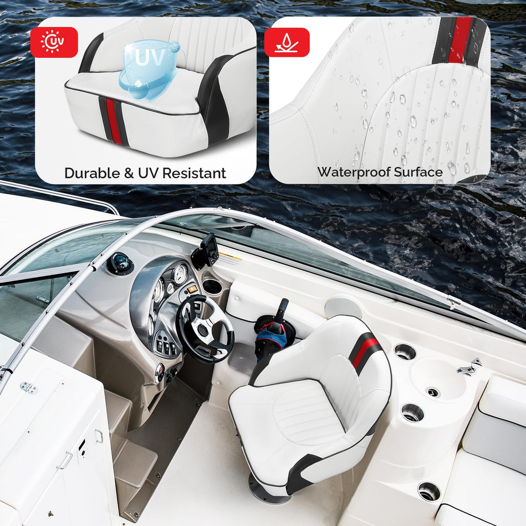Pontoon Boat Captain Bucket Seat with Cover H156211