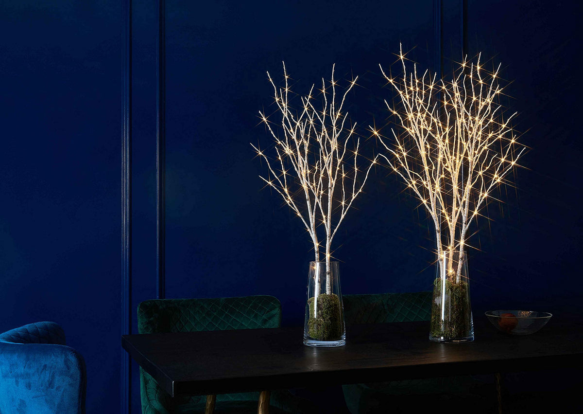 Lighted White Birch Twig Branches 30IN 150 LED with Timer and Dimmer W275294
