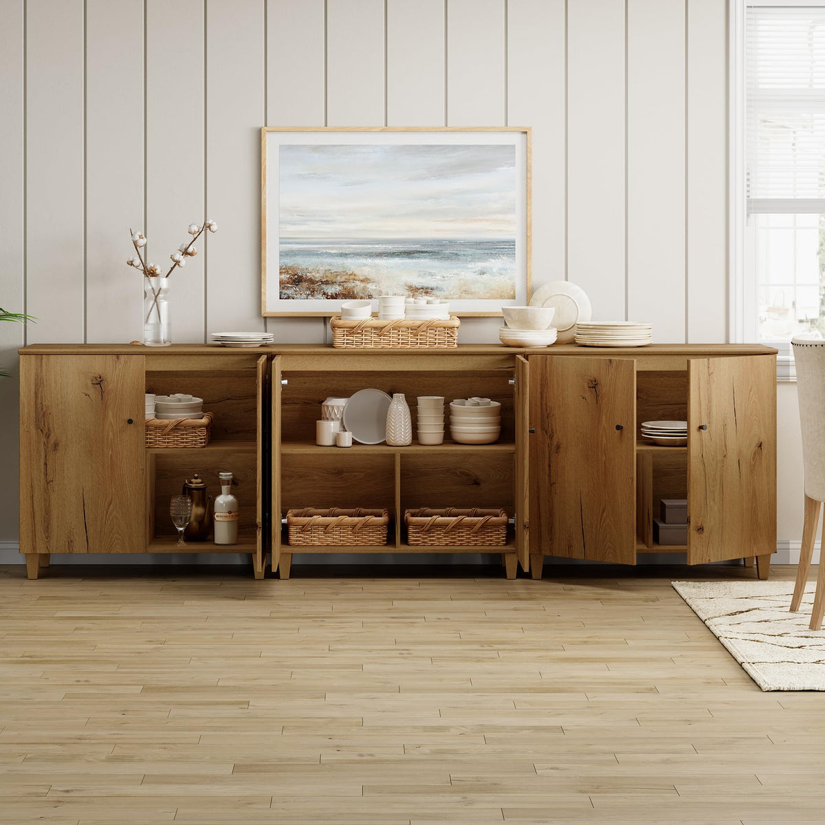 Oak Brown Storage Cabinets X876791