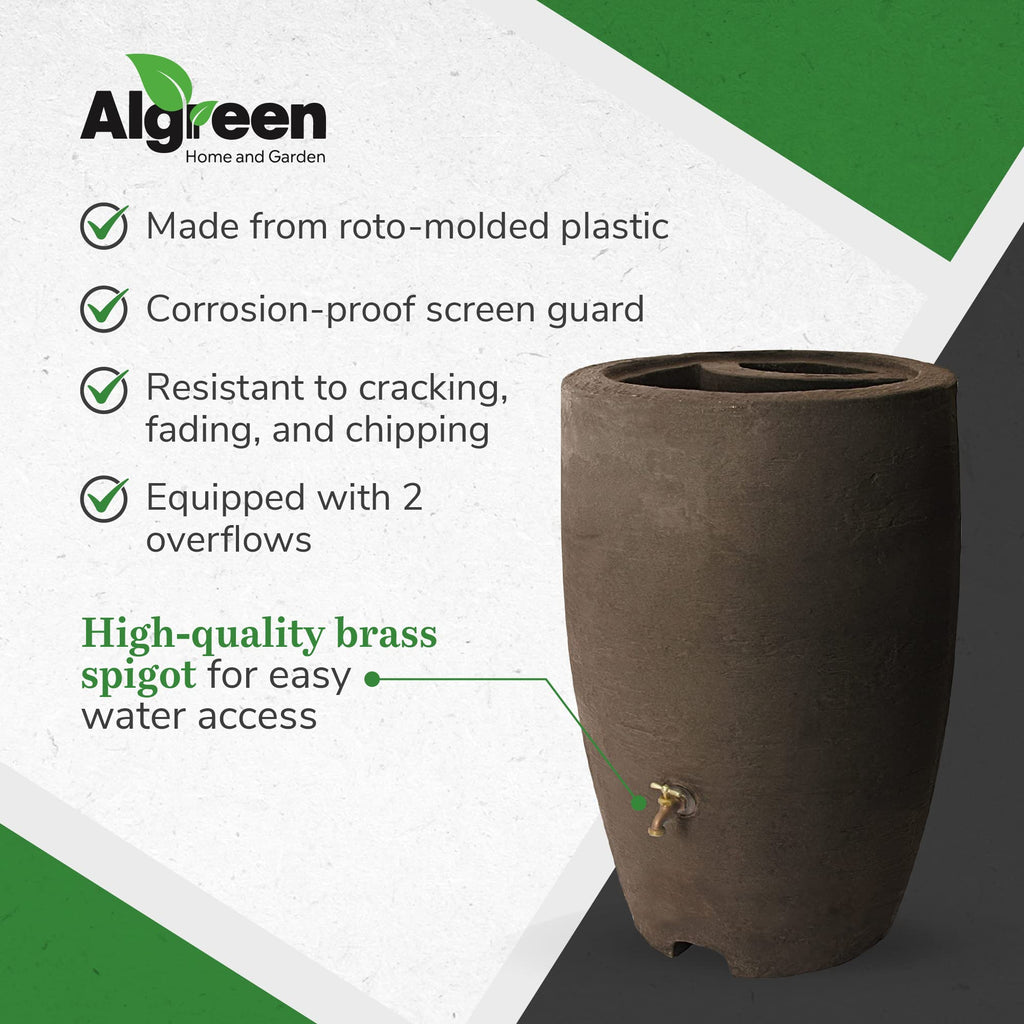 50 Gallon Plastic Rain Barrel with Brass Spigot H215339