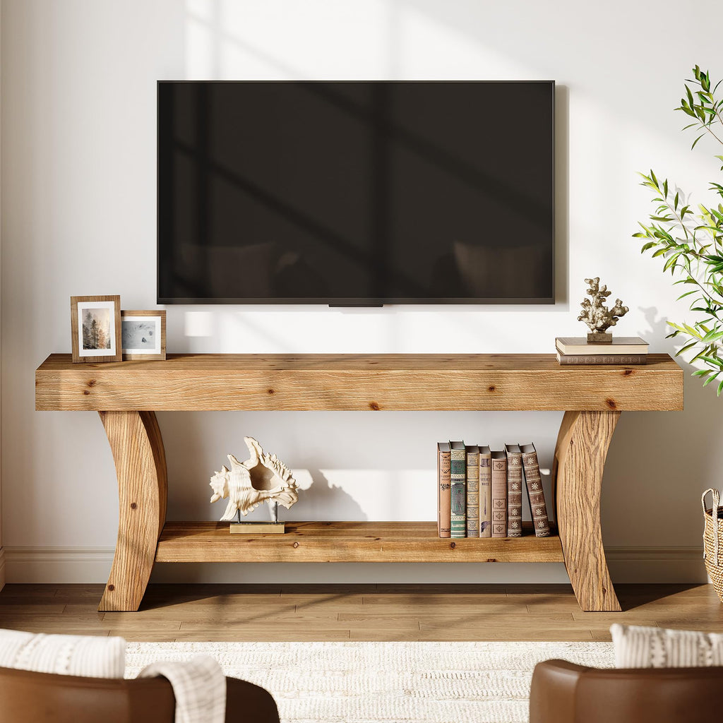 63" Solid Wood TV Stand with Storage C179