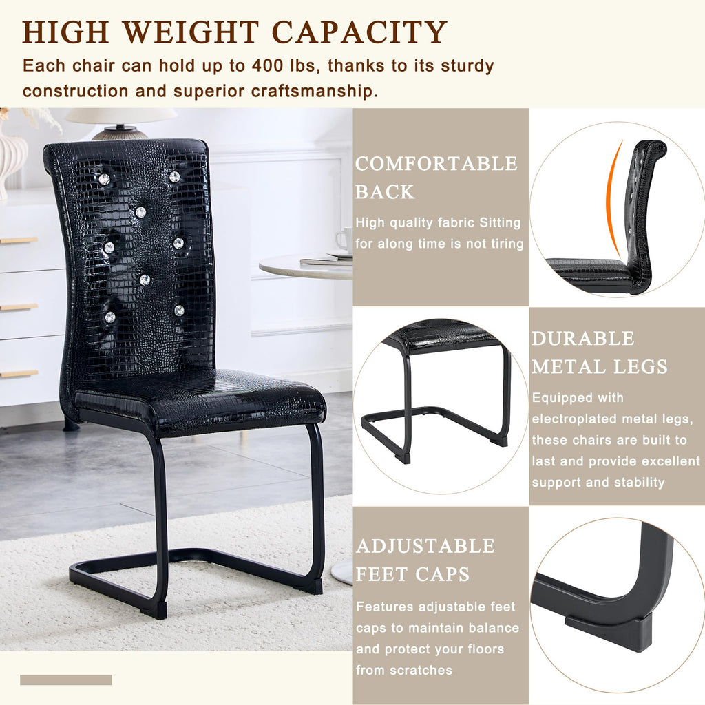 PU Leather Dining Chairs Set of 2 Upholstered High Back B959