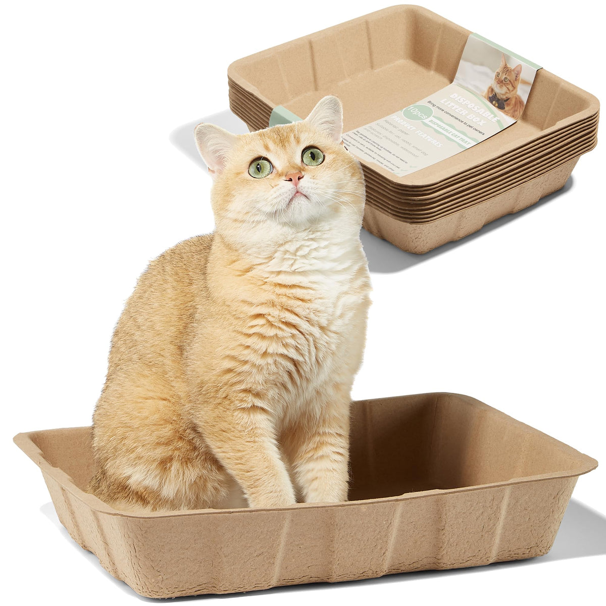 Disposable Cardboard Cat Litter Boxes 5 Pack D961732