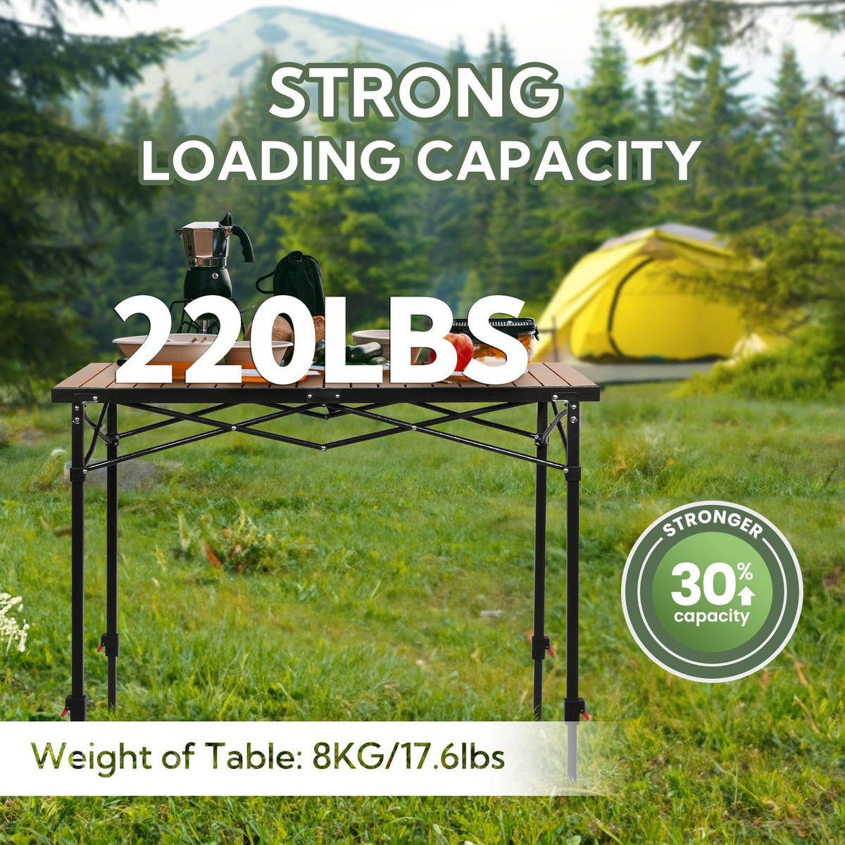 Portable Adjustable Height Camping Table F628205