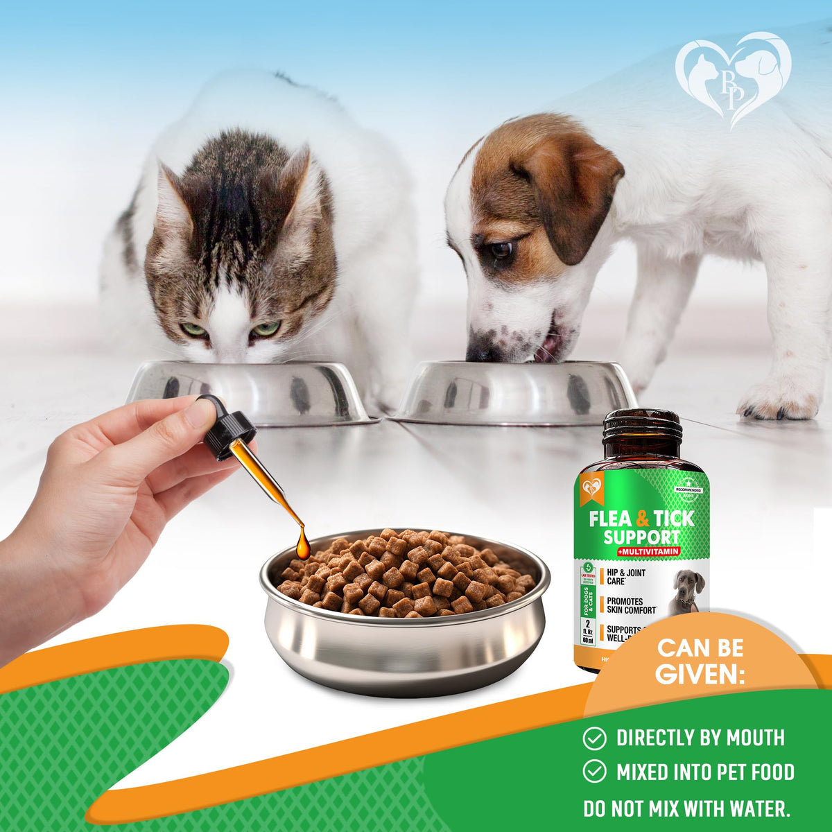 Natural Flea & Tick Prevention Drops for Dogs and Cats E893046