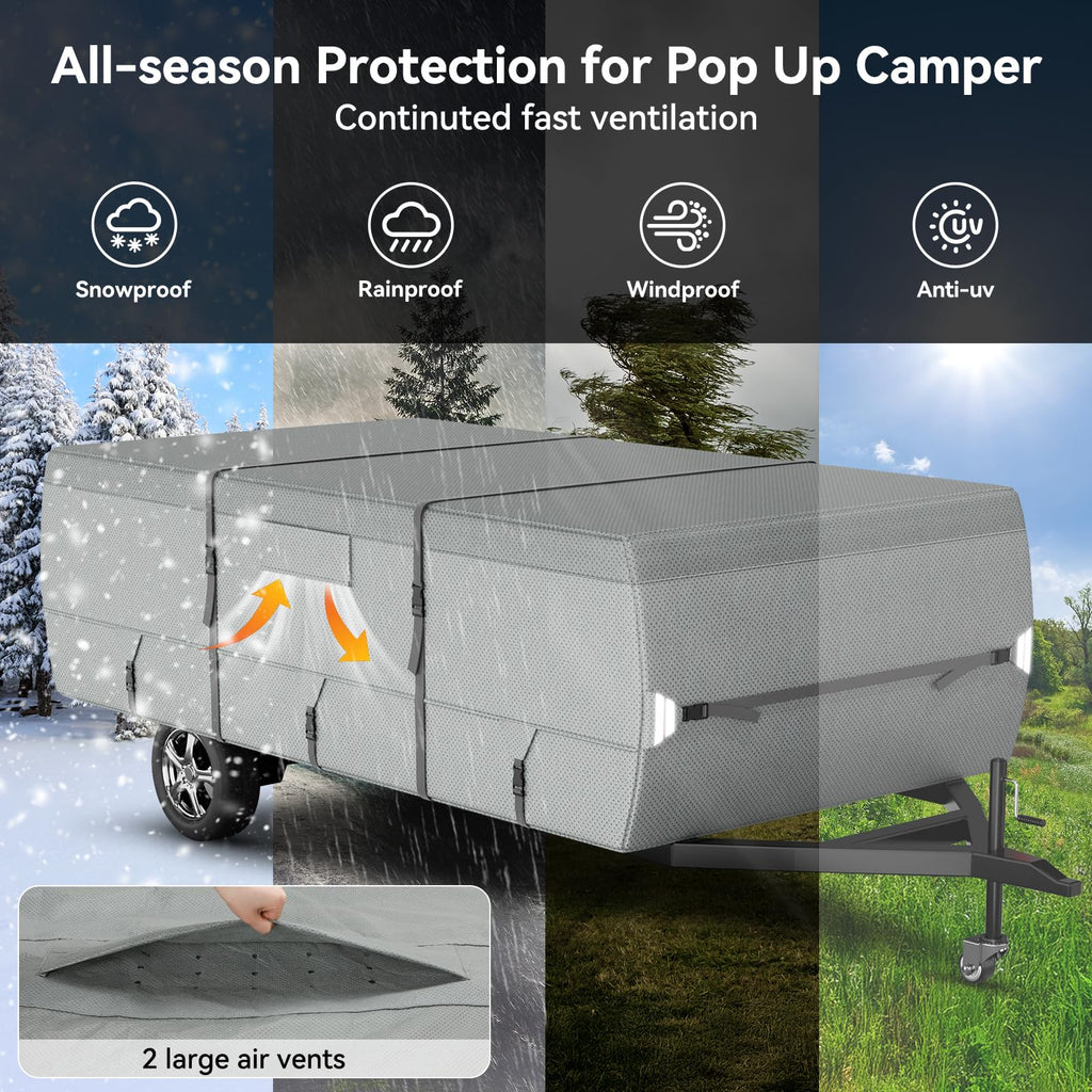 Waterproof Pop Up Camper Tent Trailer Cover 10'-12' I5840