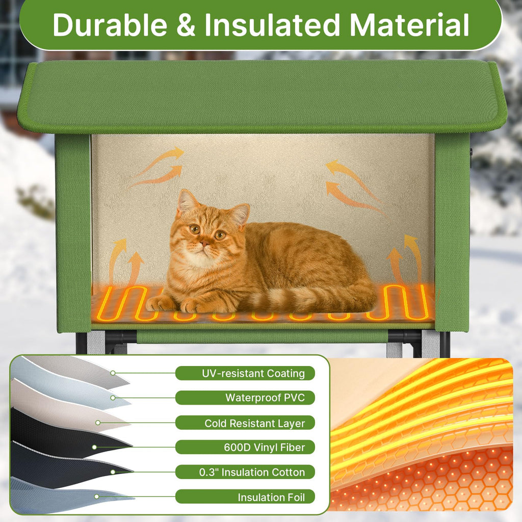24" Heated Cat House with Escape Door B932