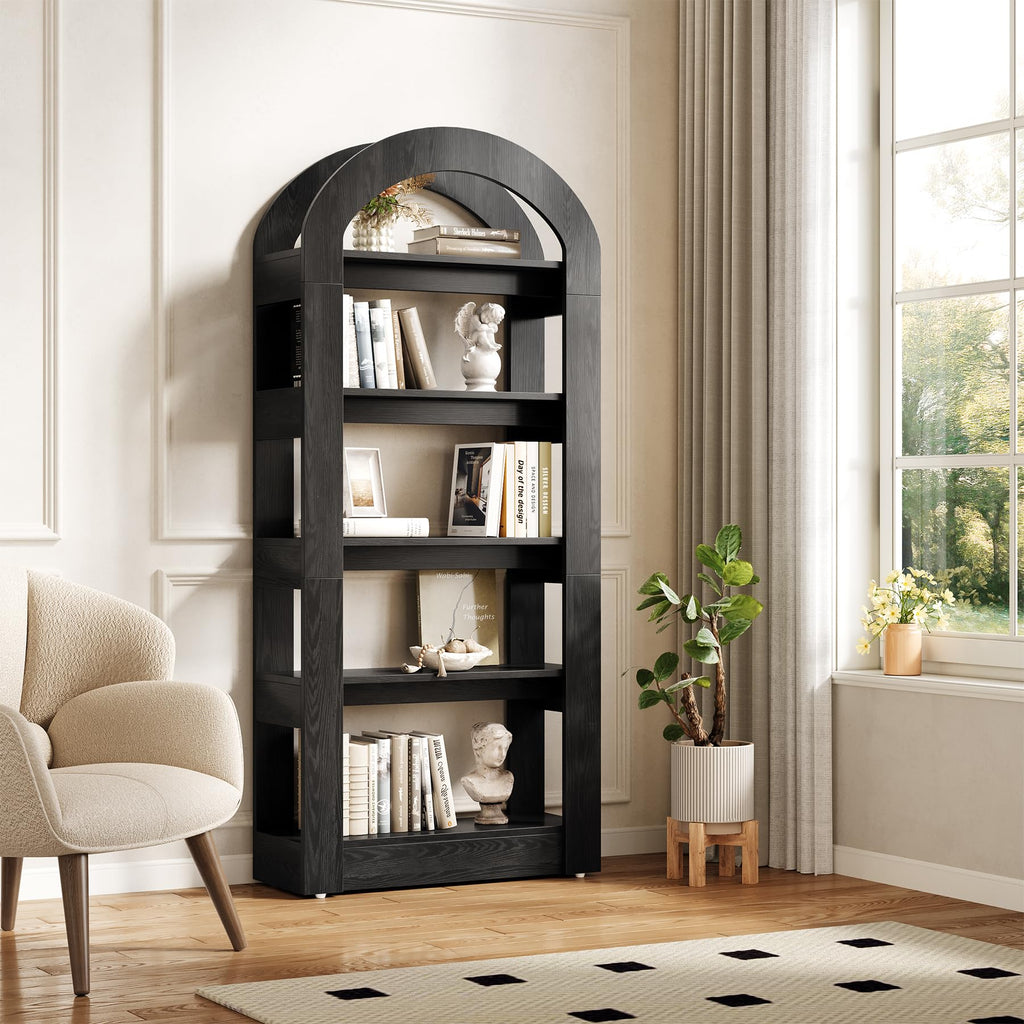 5-Tier Arch-Shaped Wooden Bookshelf M8099