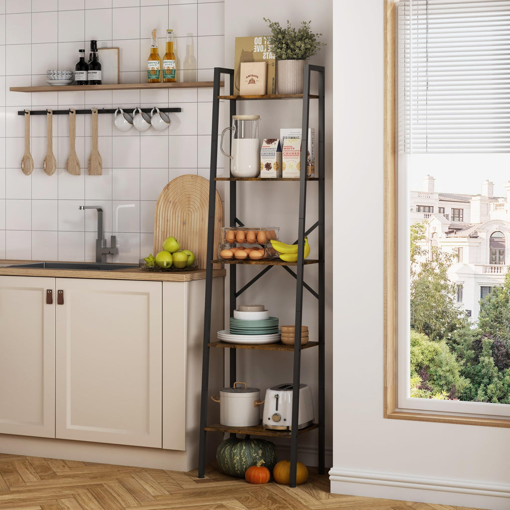 5-Tier Metal Ladder Bookshelf U1245