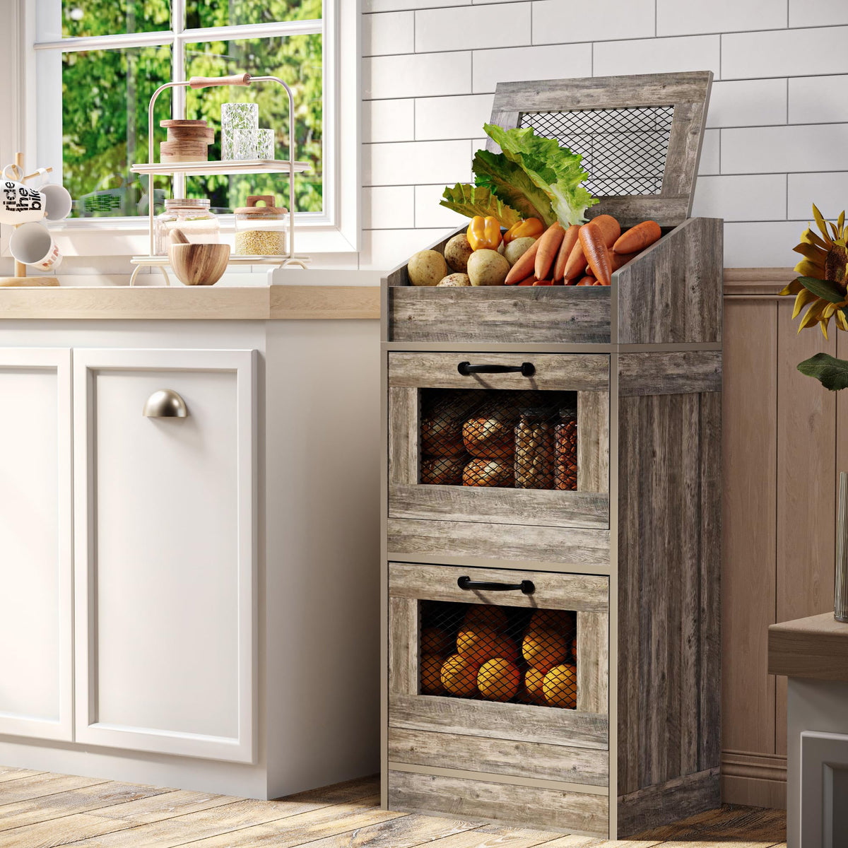 Potato Storage Bin with Lid H6023