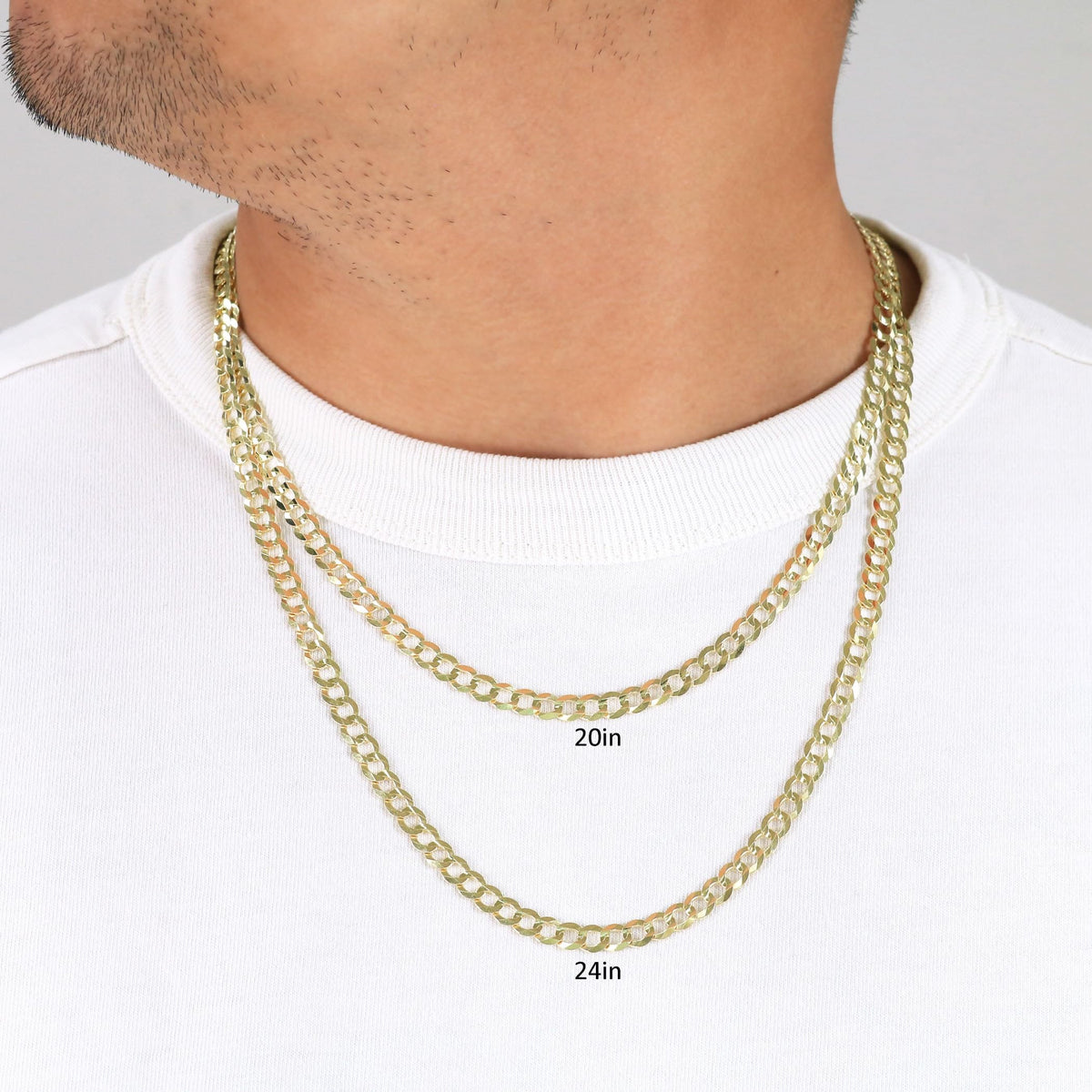 10k Yellow Gold Cuban Curb Link Chain Necklace Z8106