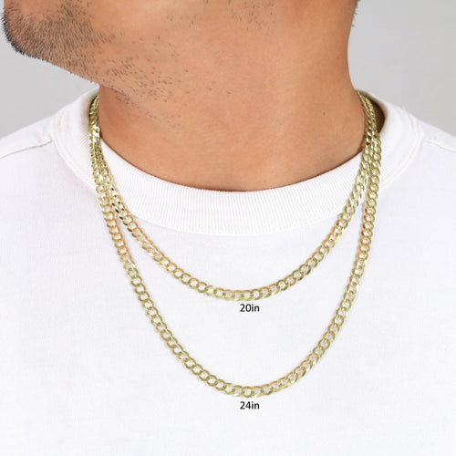 10k Yellow Gold Cuban Curb Link Chain Necklace Z8106