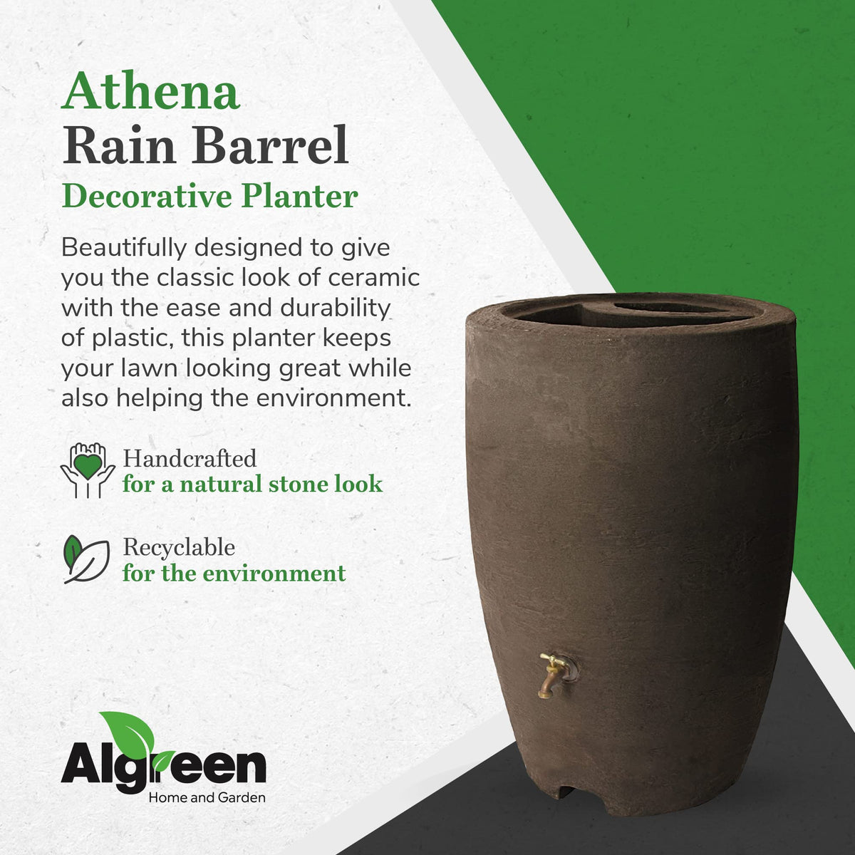 50 Gallon Plastic Rain Barrel with Brass Spigot H215339