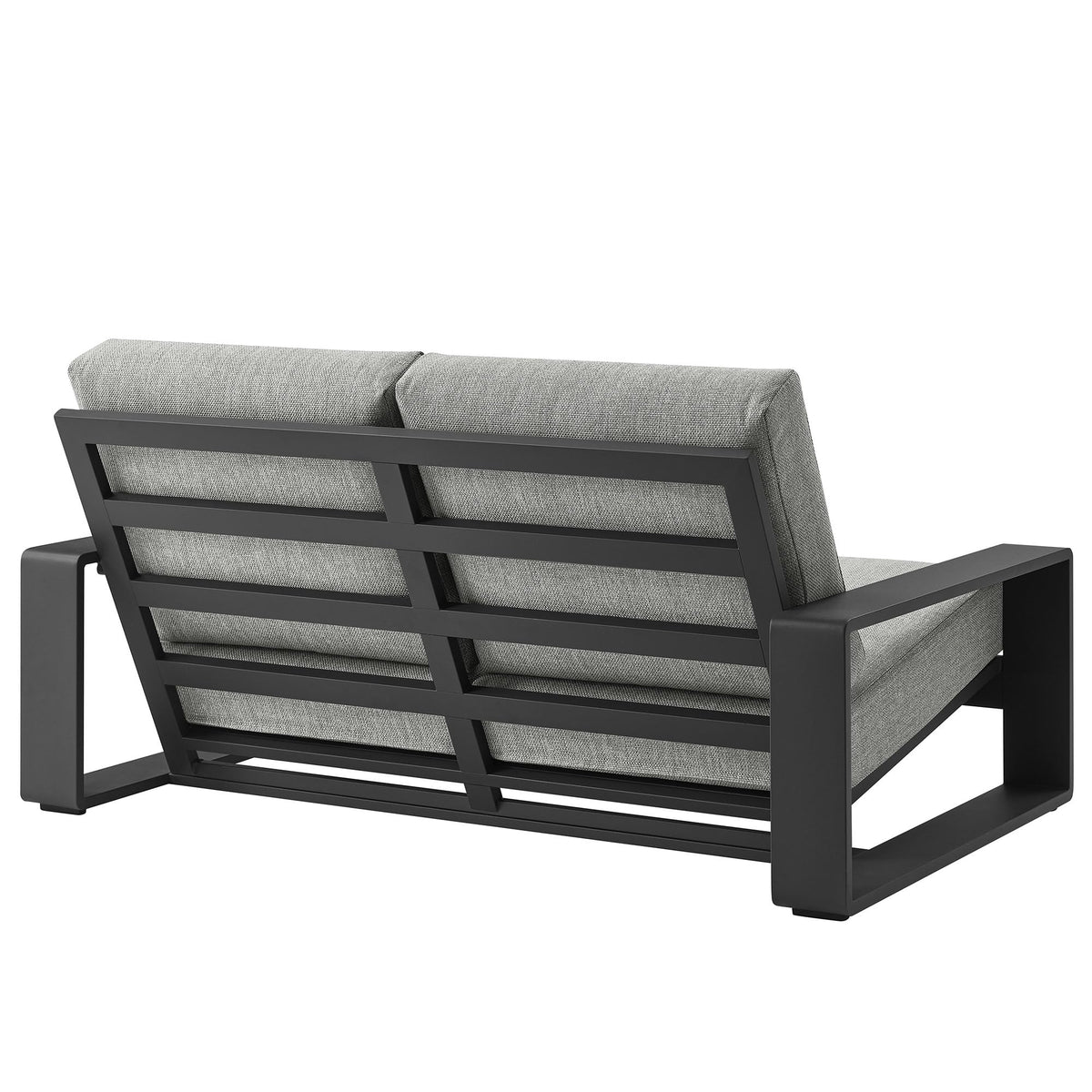 Light Gray Aluminum Outdoor Loveseat with Removable Cushions N4369
