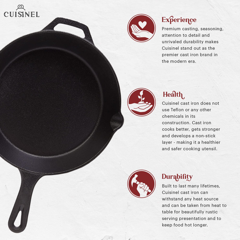 10 Inch Pre-Seasoned Cast Iron Skillet with Lid C3888