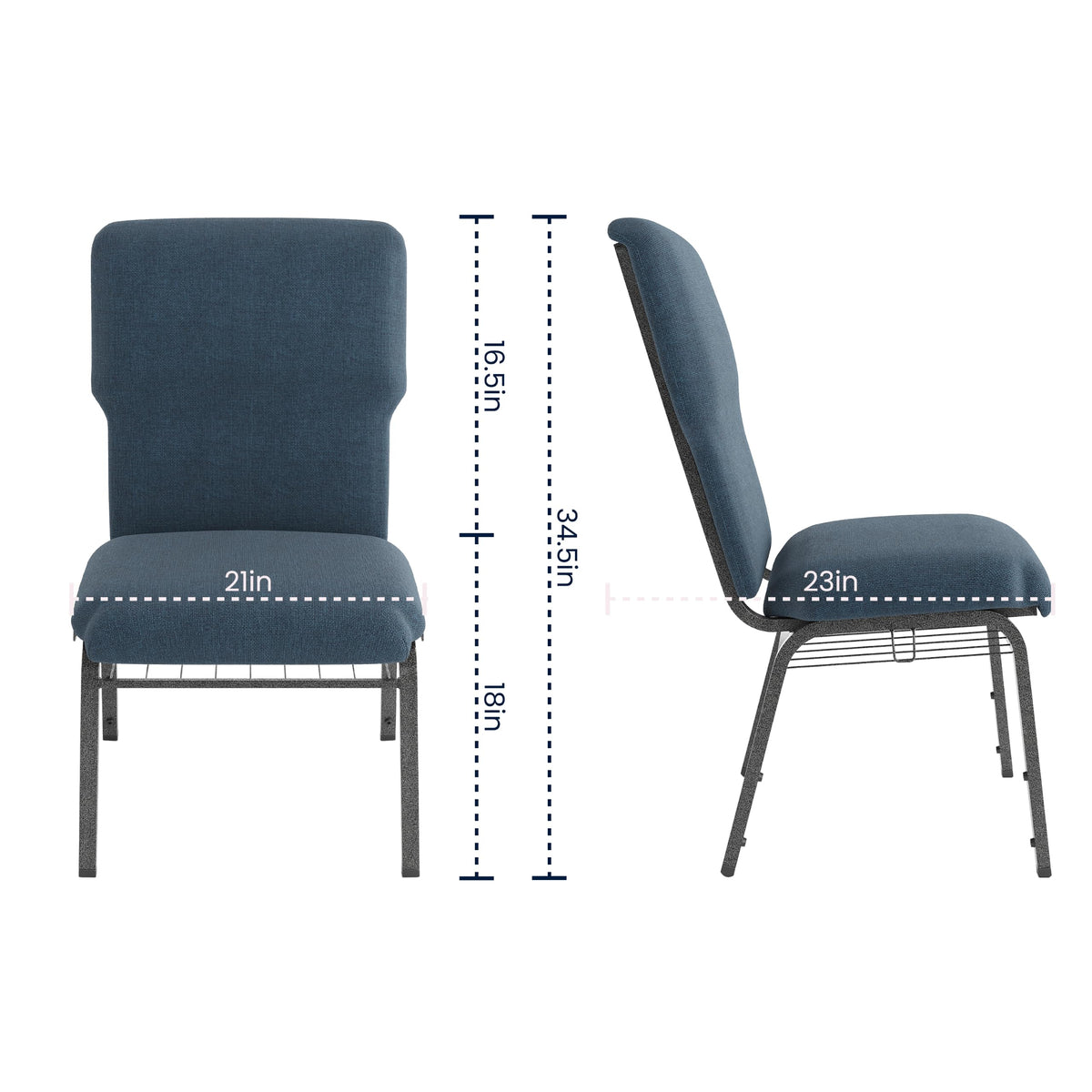 Navy 21 in Wide Church Chair S13413