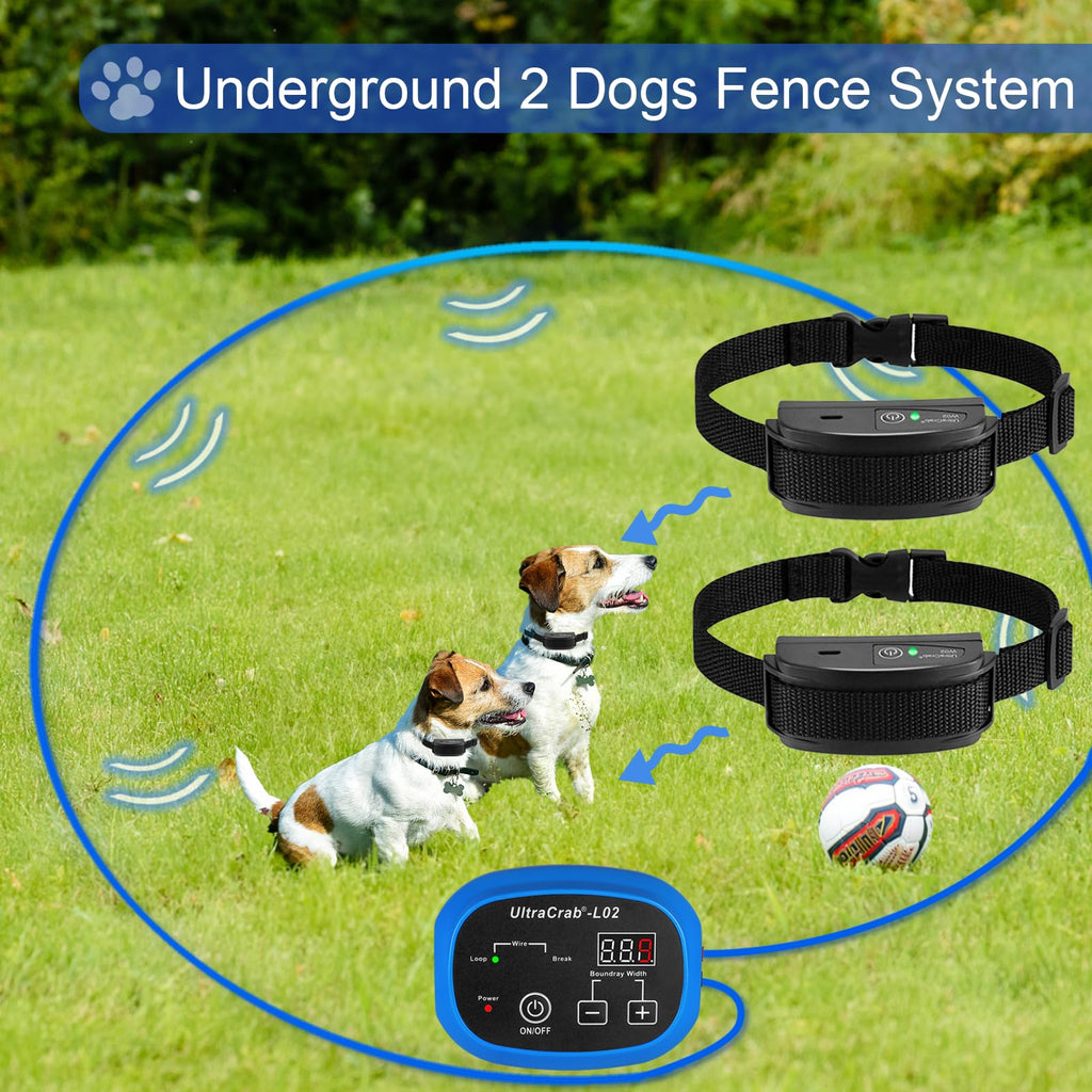 In-Ground Electric Dog Fence System with 2 Collars Q681036
