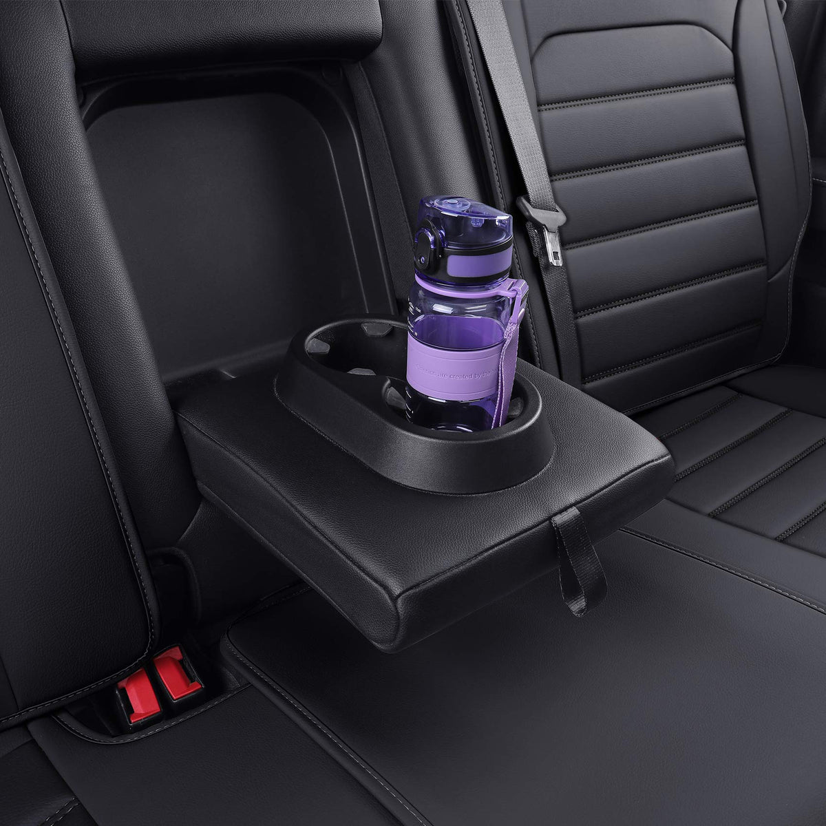 Black Faux Leather Full Set Seat Covers C54260
