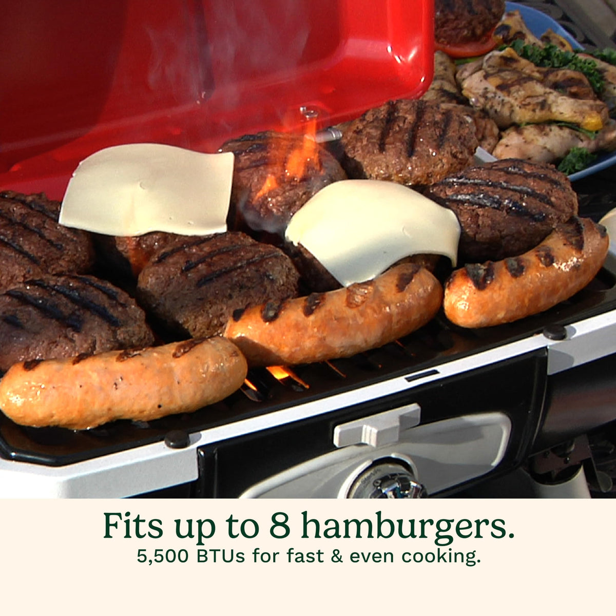 Portable Gas Grill, 150 Sq. In. 5,500 BTU Red I848