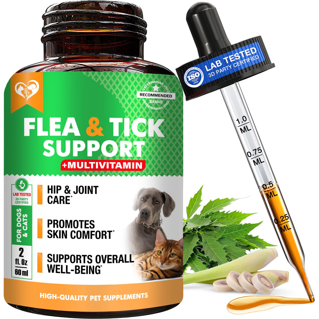 Natural Flea & Tick Prevention Drops for Dogs and Cats E893046