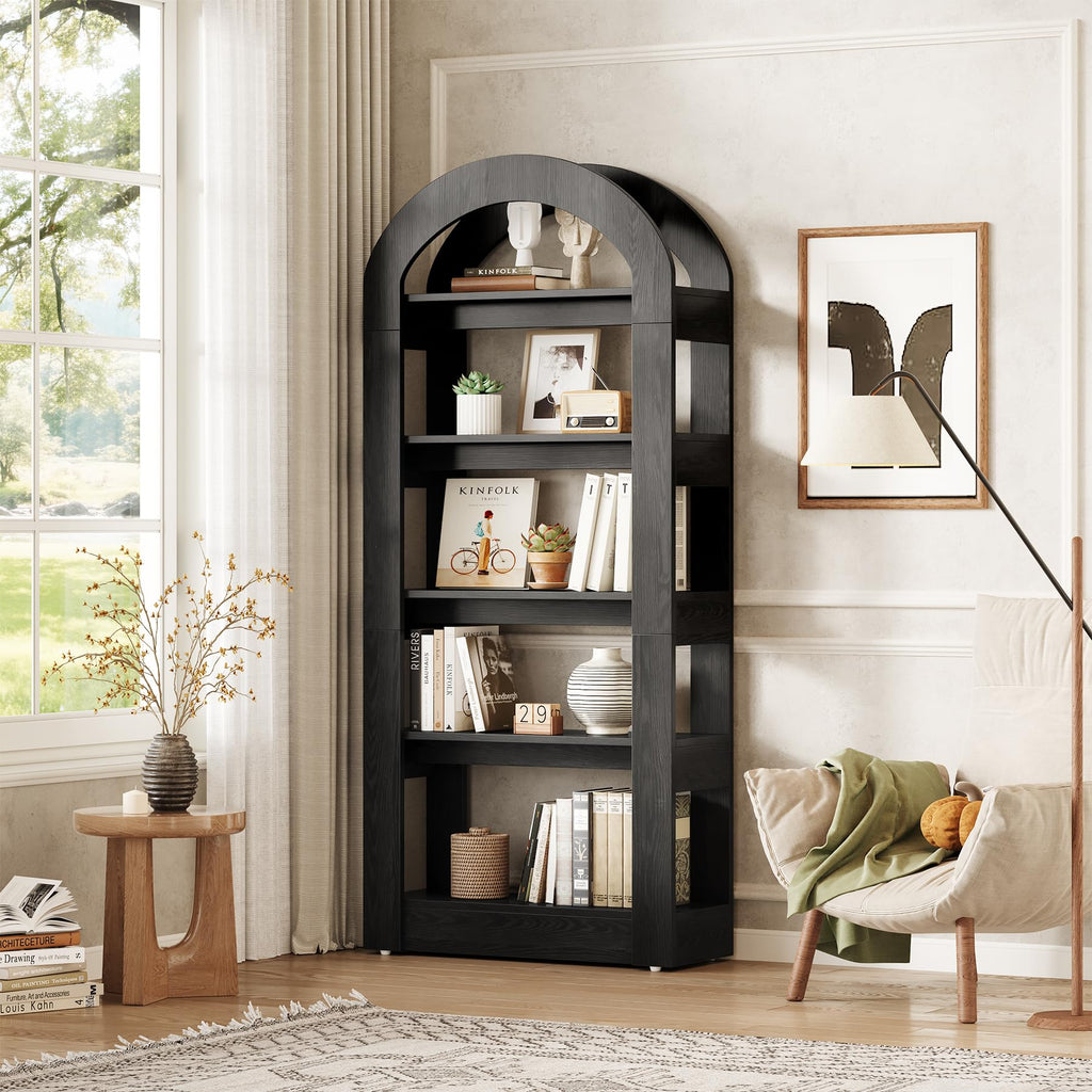 5-Tier Arch-Shaped Wooden Bookshelf M8099