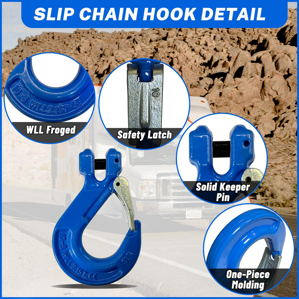 2 Pack 3/8" Heavy Duty Forged Clevis Slip Hook 6900Lbs P703