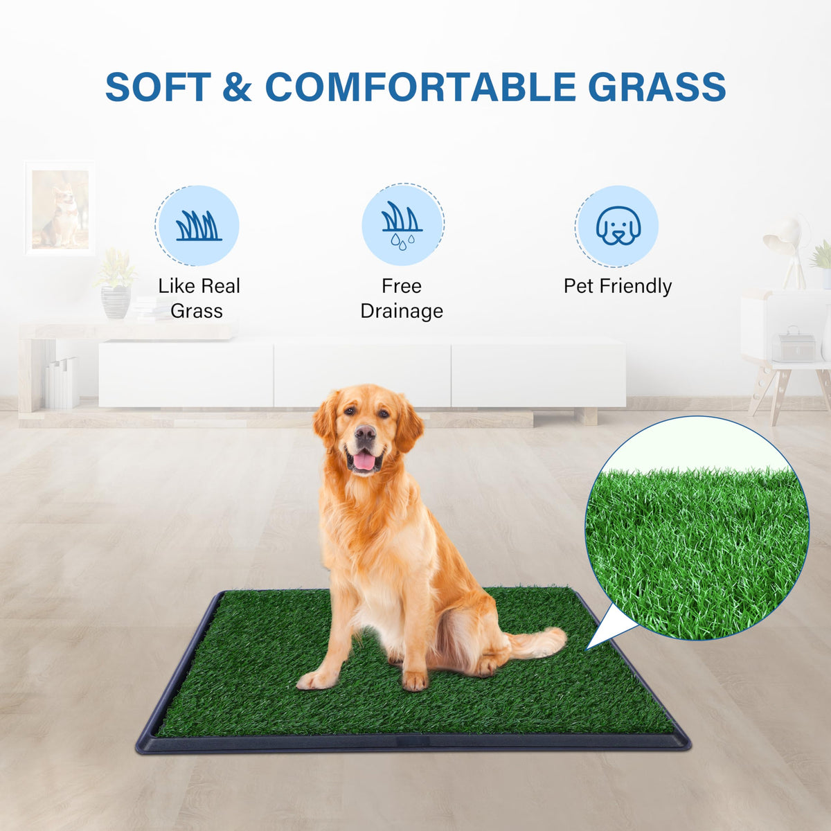 Artificial Dog Grass Pad with Tray 16x20 inches A370