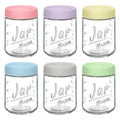 6 Pack 16 oz Glass Containers with Lids L58967