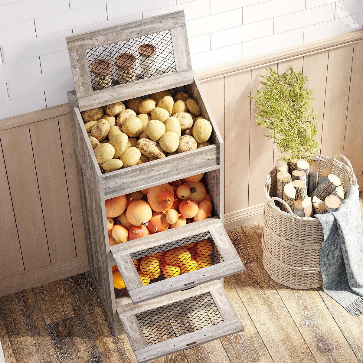 Potato Storage Bin with Lid H6023