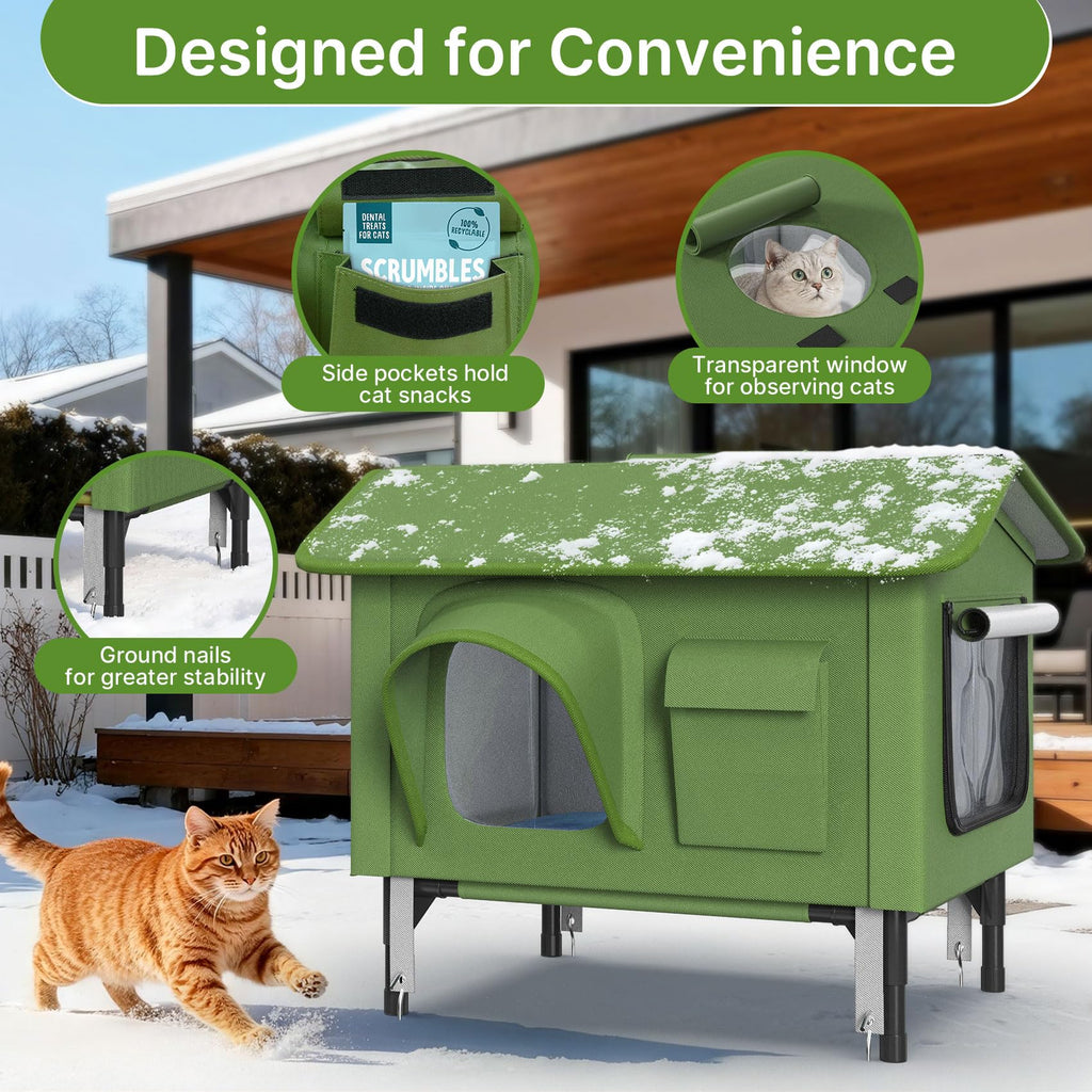 24" Heated Cat House with Escape Door B932